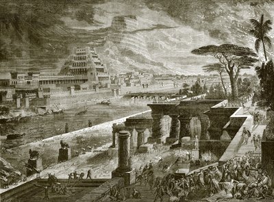 Babylon taken by the army of Cyrus the great by English School